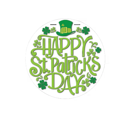 Happy St. Patricks Day Clover and Hat