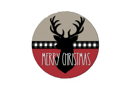 Merry Christmas Deer Head